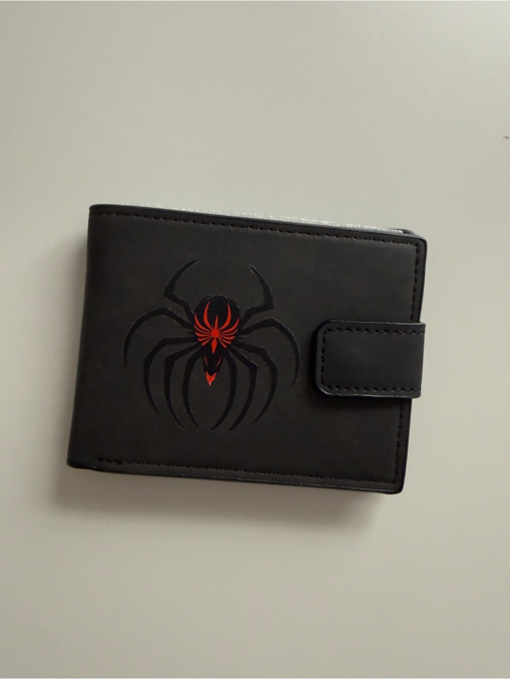 New Black Red Spider Gothic Bifold Wallet